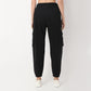 Relaxed Fit Solid Ankle Length High Rise Joggers