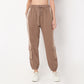 Relaxed Fit Ankle Length High Rise with Patch Pockets and Stripe Detail Joggers