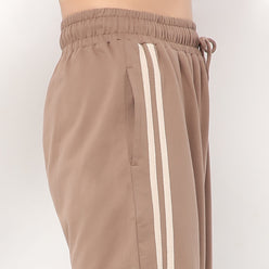 Relaxed Fit Ankle Length High Rise with Patch Pockets and Stripe Detail Joggers