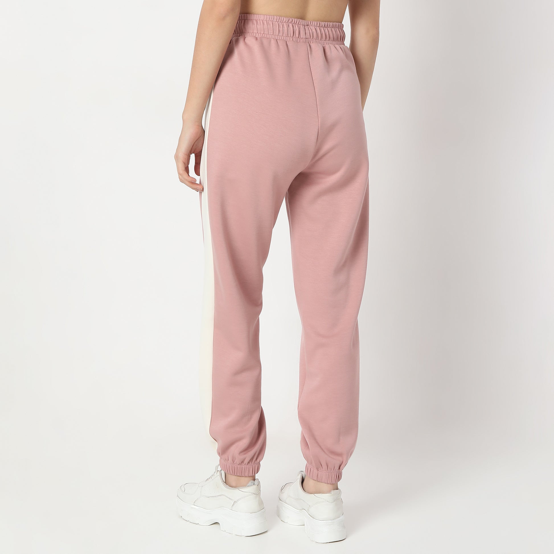 Relaxed Fit Solid High Rise Joggers