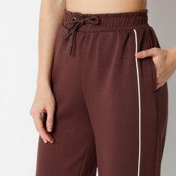 Relaxed Fit Solid High Rise Joggers