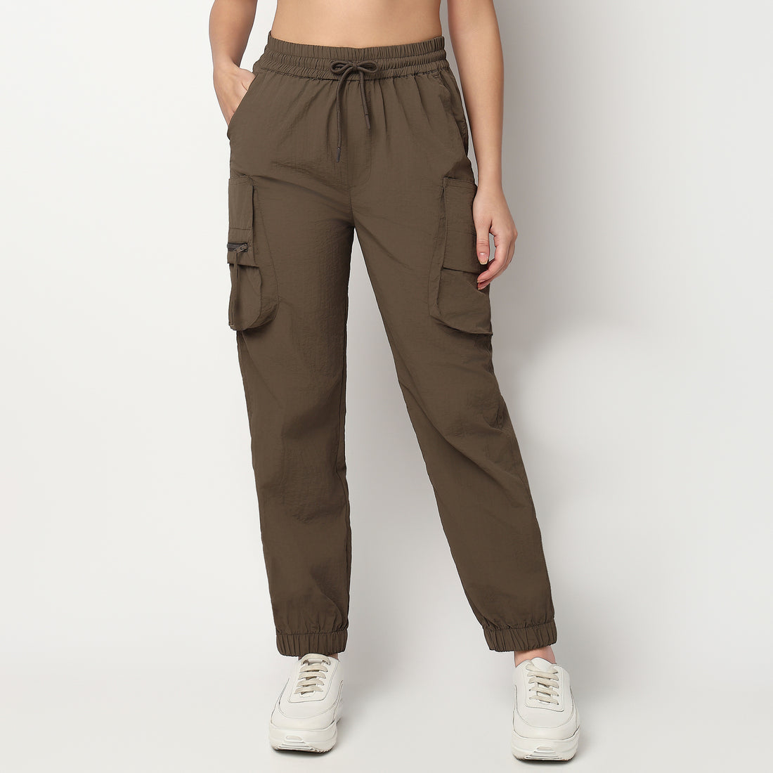 Buy Women Regular Fit Solid Full Length High Rise Joggers  - Style Union