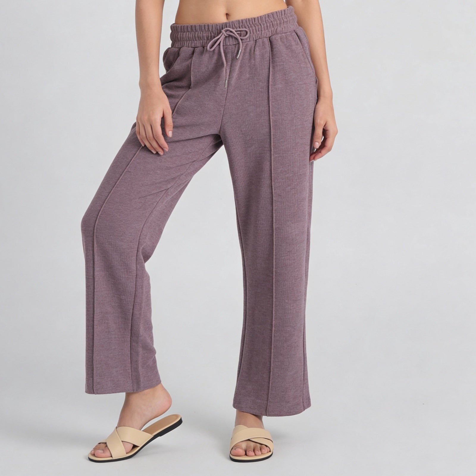 High Rise Solid Trackpants