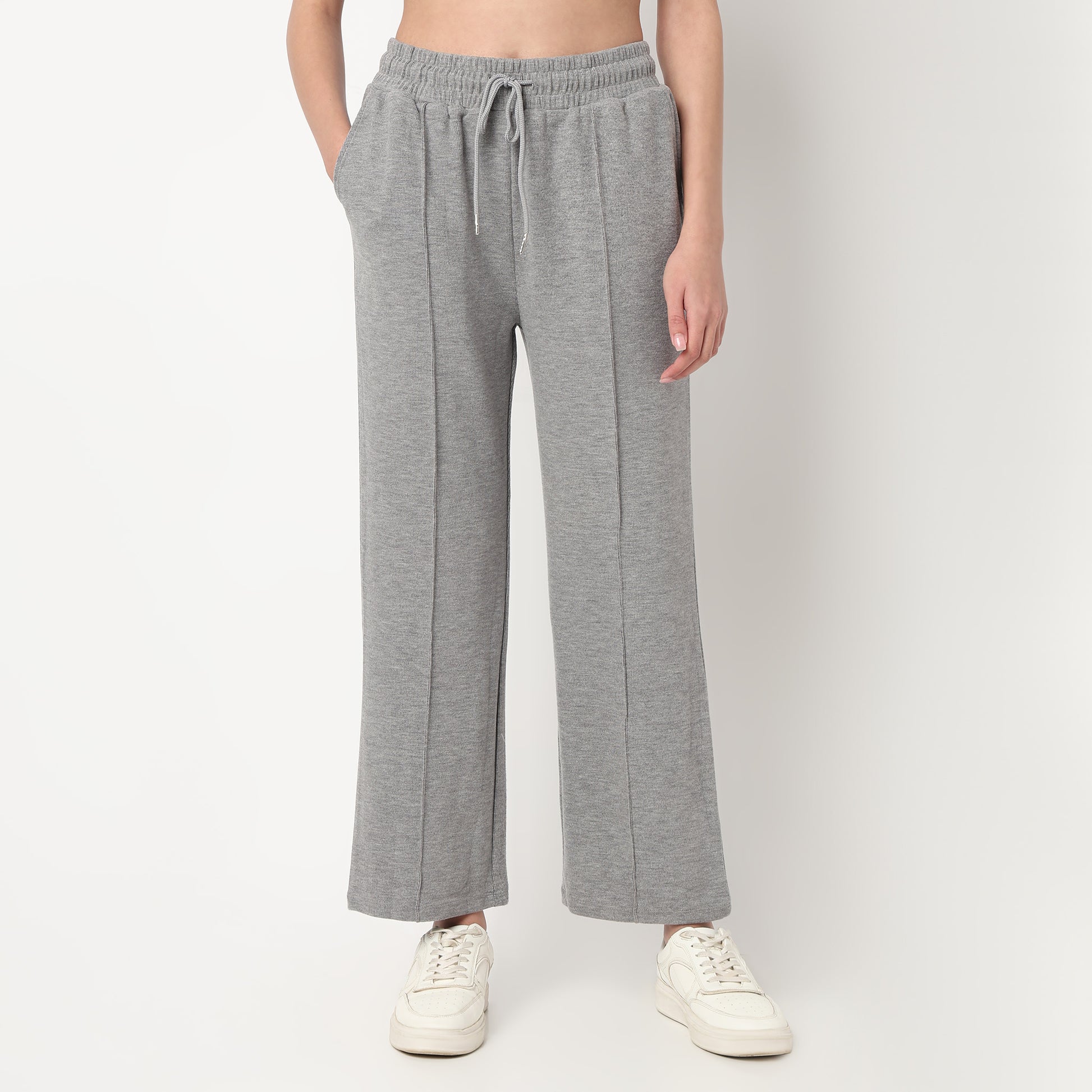 High Rise Solid Trackpants