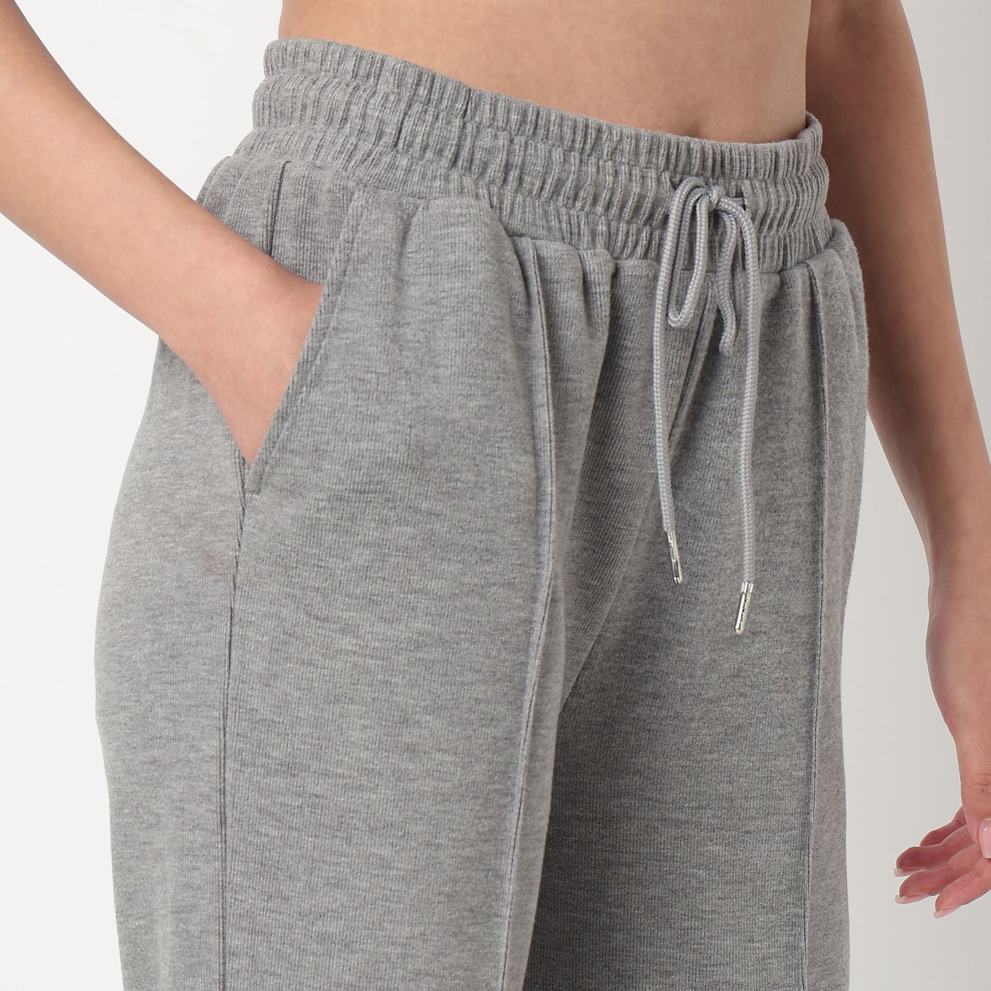 High Rise Solid Trackpants