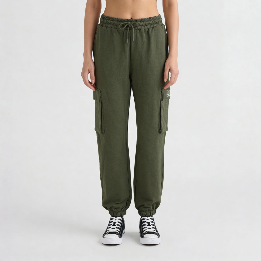 Cotton High Rise Graphic Joggers