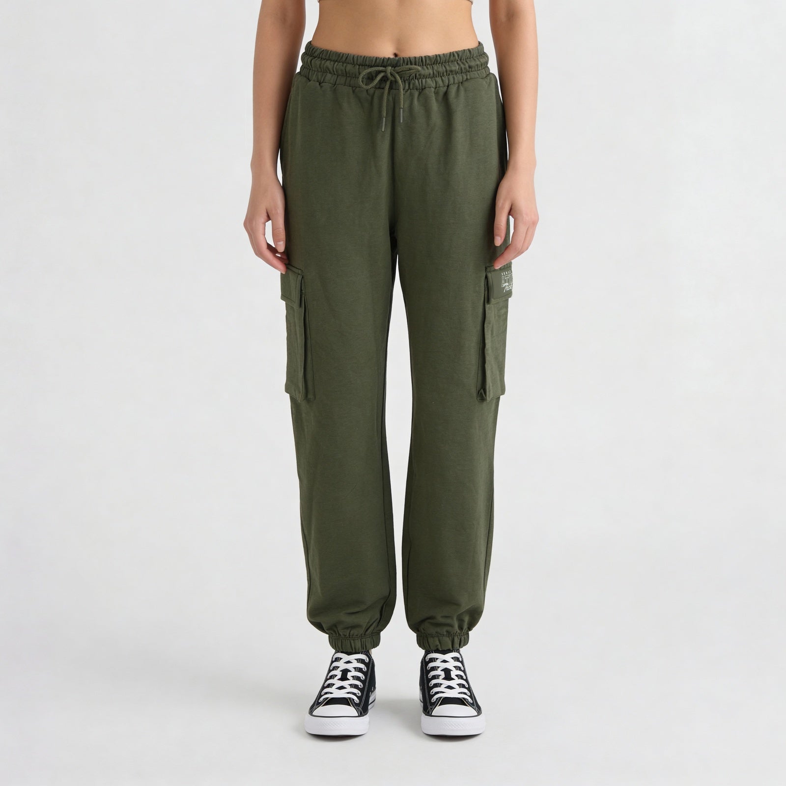 Cotton High Rise Graphic Joggers