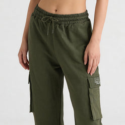 Cotton High Rise Graphic Joggers