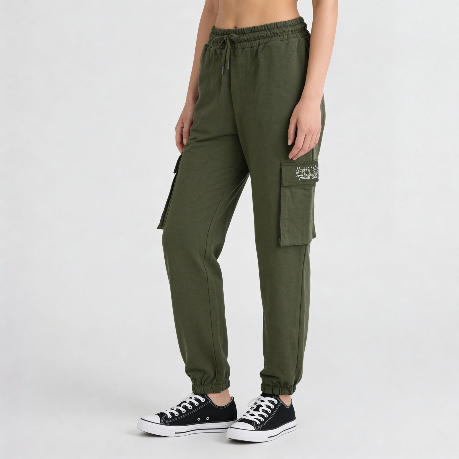 Cotton High Rise Graphic Joggers