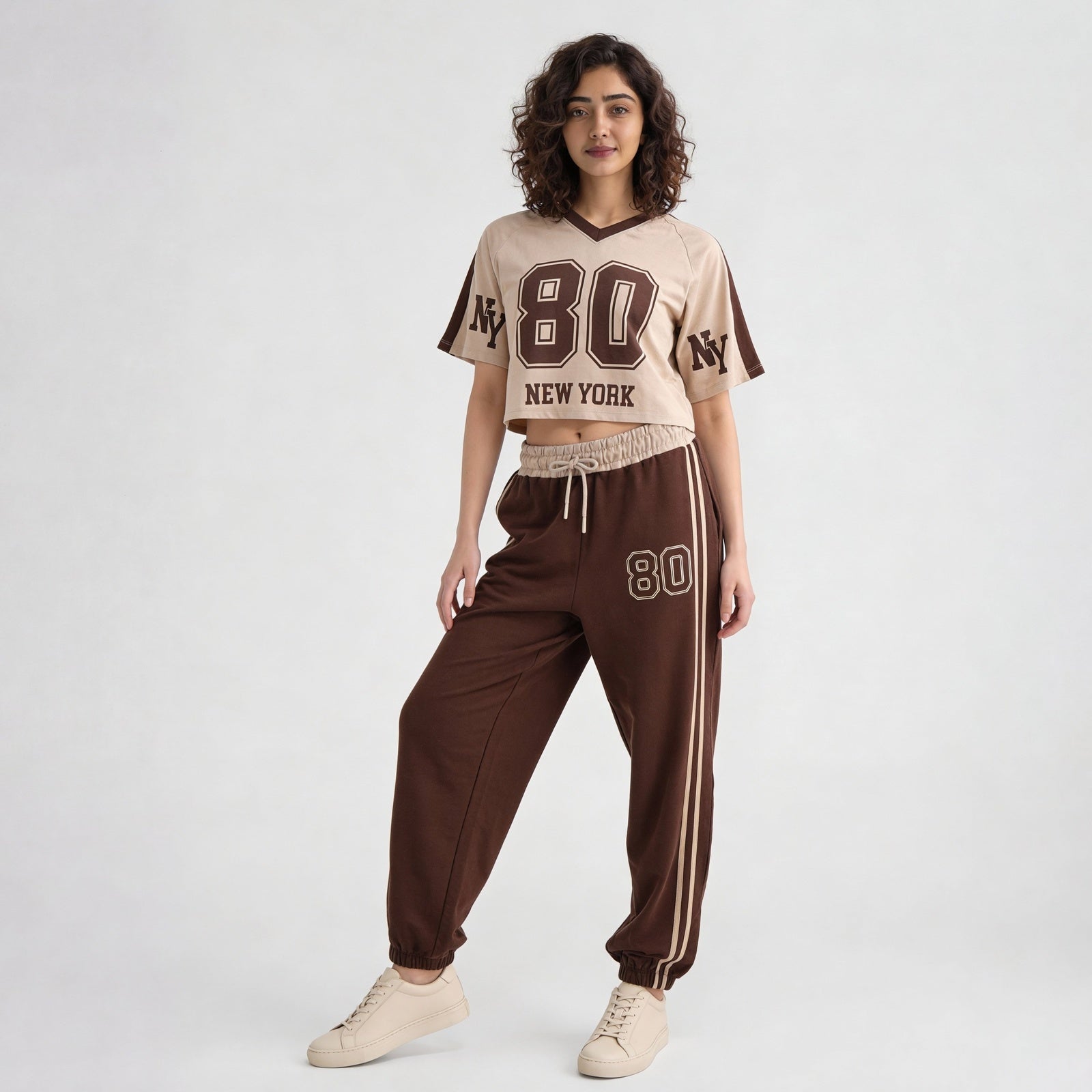 Cotton High Rise Graphic Joggers