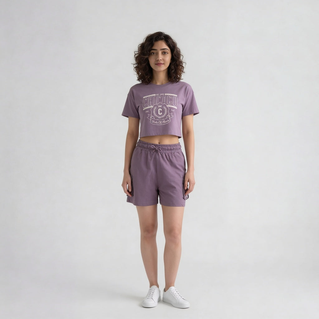 Cotton Graphic Crew Neck Boxy T-Shirt
