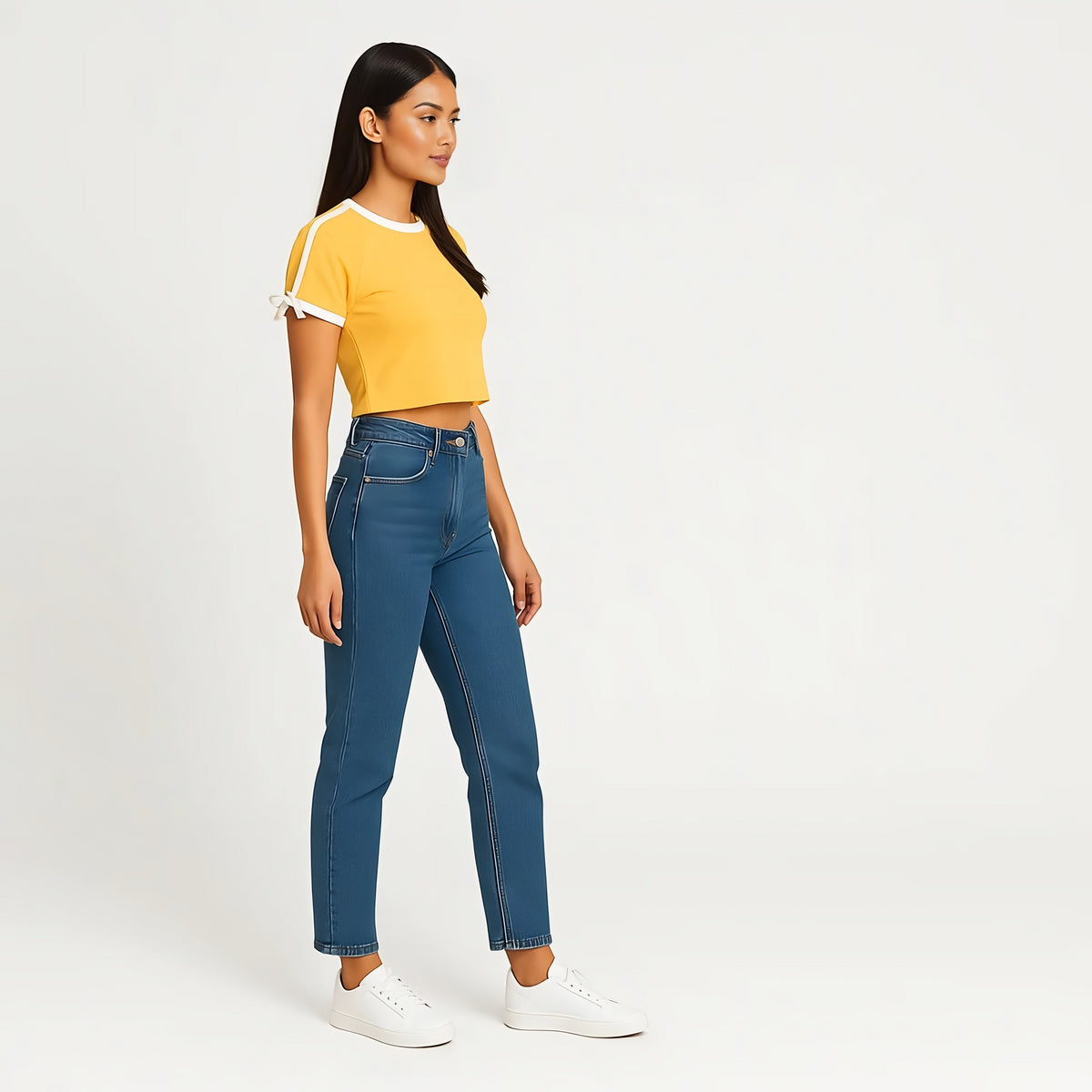 Buy Young Women Athleisure Tee With Tie Detail On Sleeve - Style Union