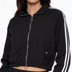 Solid Mock Turtle Neck Jacket