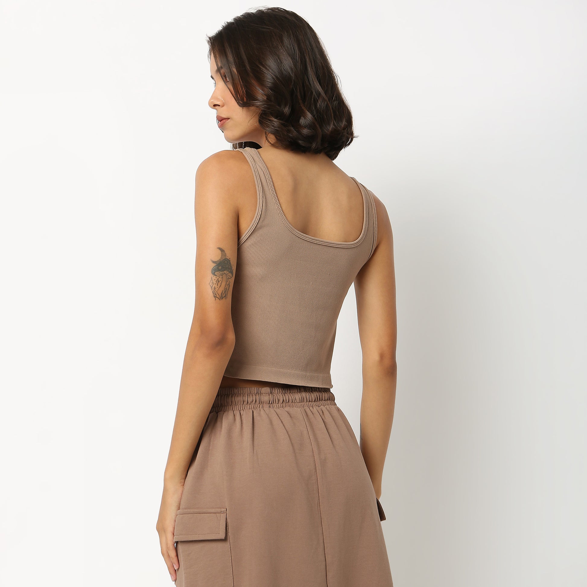 Nylon Spandex Crop T-Shirt