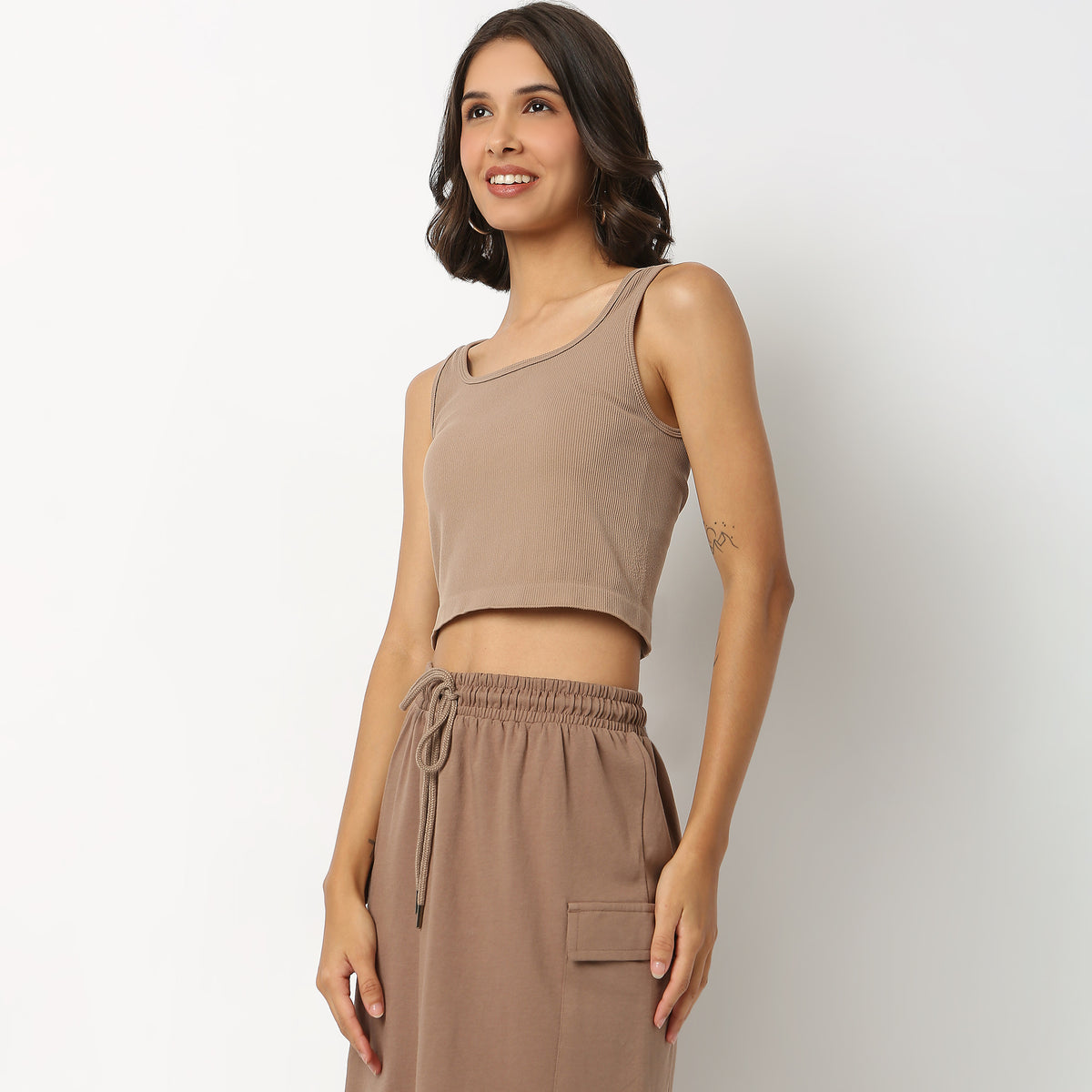 Nylon Spandex Crop T-Shirt