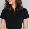 Solid Slim Fit Crop T-Shirt