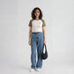 Solid Slim Fit Crop T-Shirt