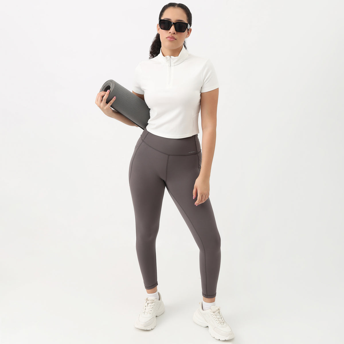 Airdry - High Neck and Zipper Slim Fit T-Shirt