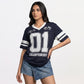 Cotton Graphic V-Neck Oversized T-Shirt