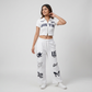 Graphic Cropped Polo T-Shirt
