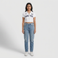 Graphic Cropped Polo T-Shirt