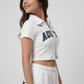 Graphic Cropped Polo T-Shirt