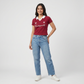Printed Cropped Polo T-Shirt