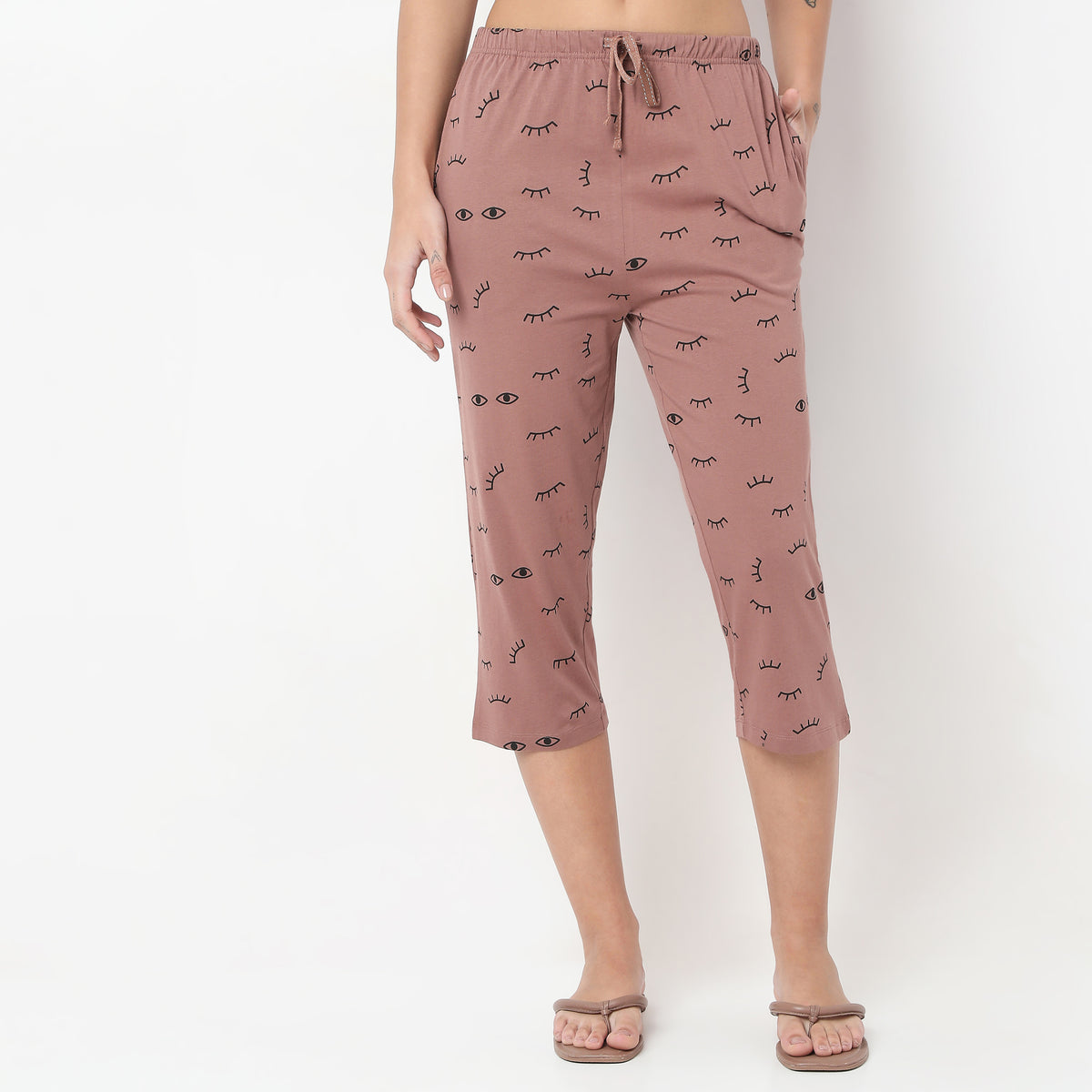 Printed Mid Rise Lounge Capri