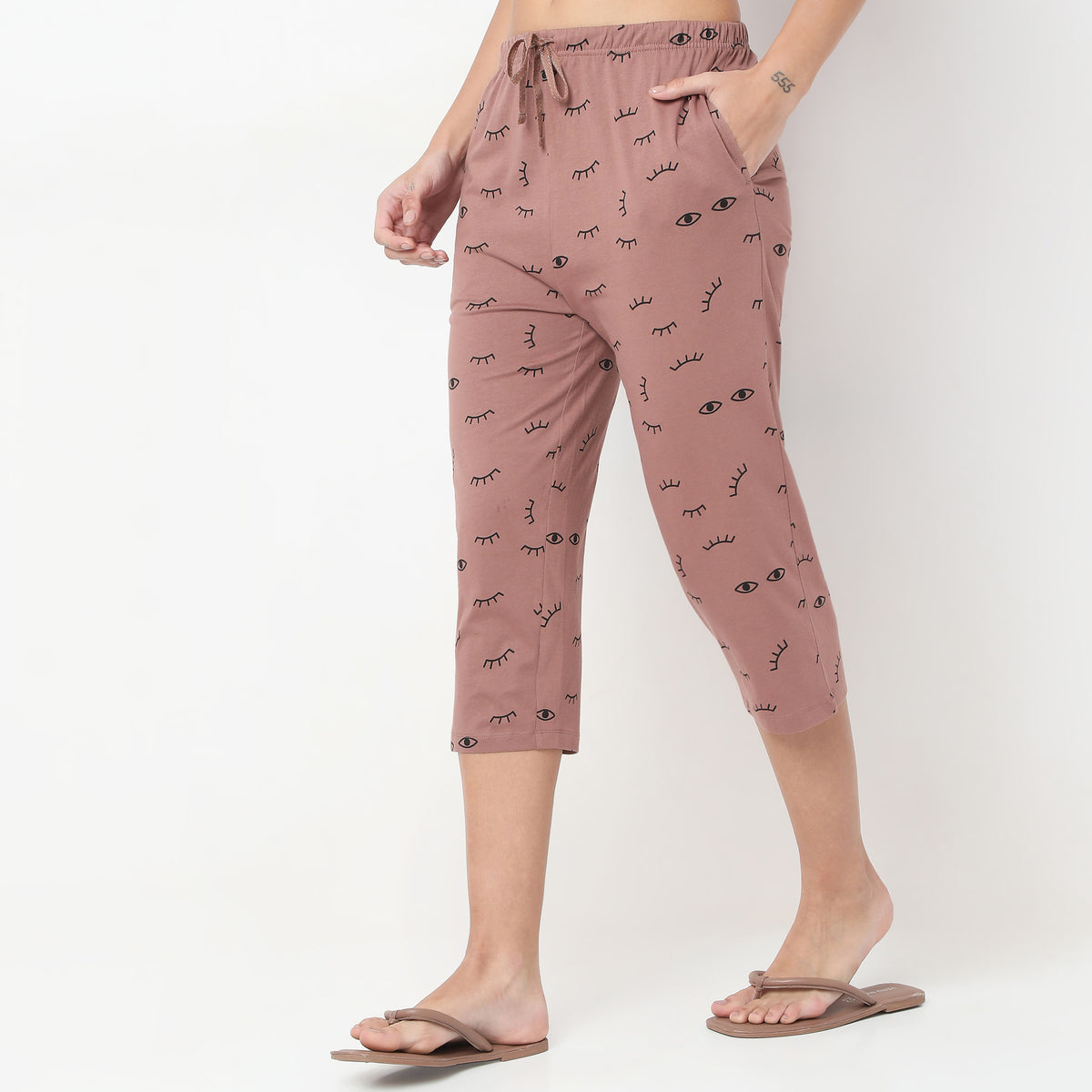 Printed Mid Rise Lounge Capri