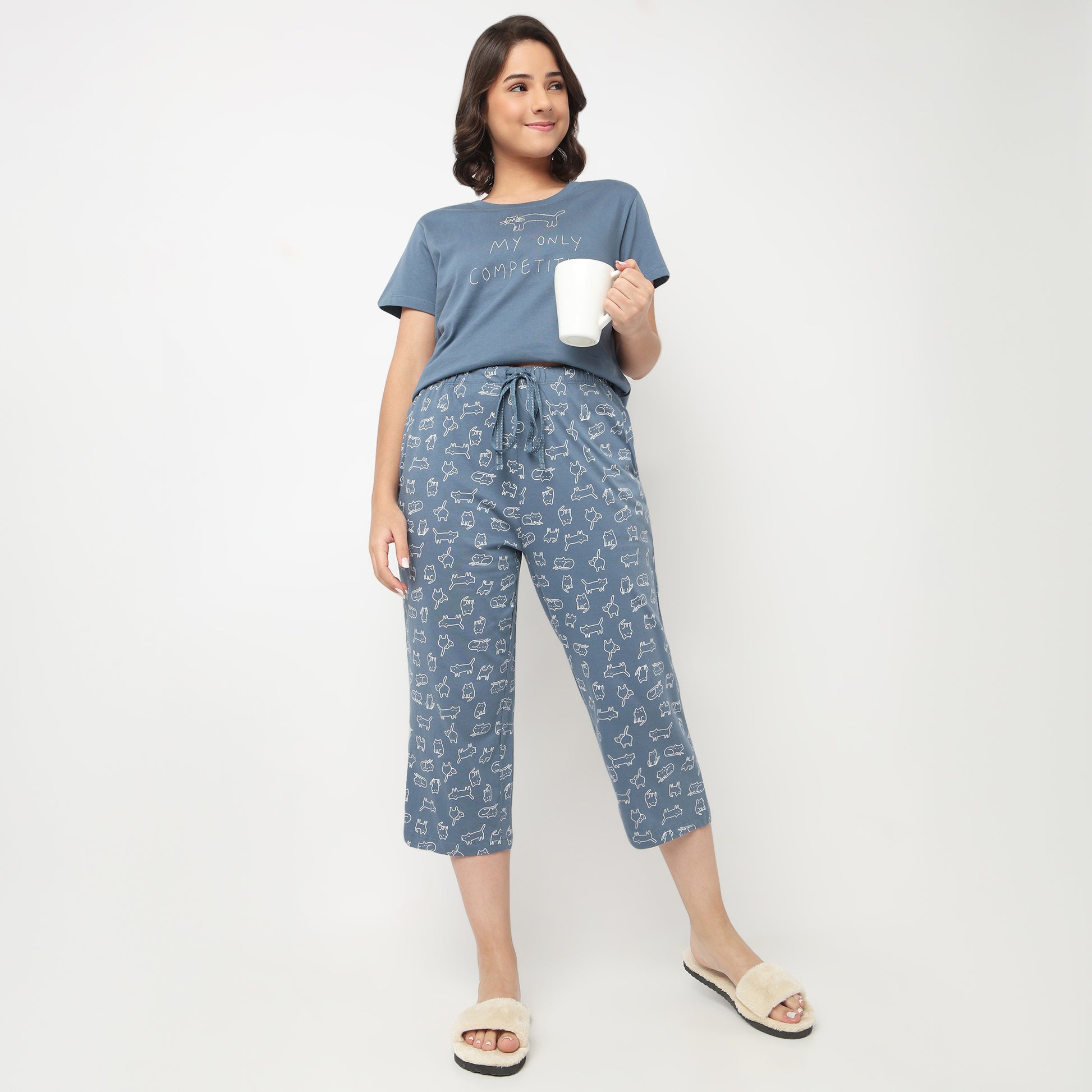 Cotton Printed Lounge Capris