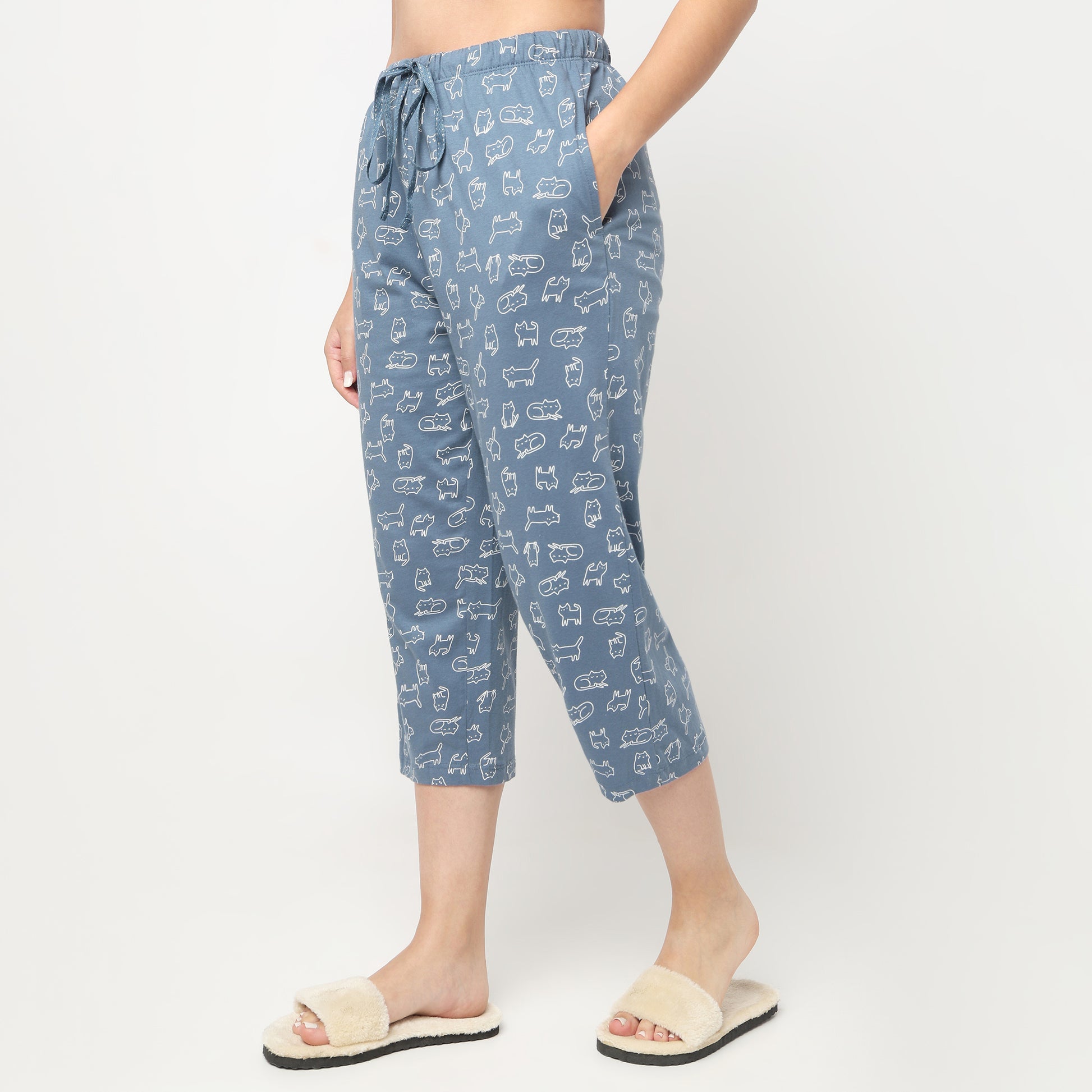Cotton Printed Lounge Capris