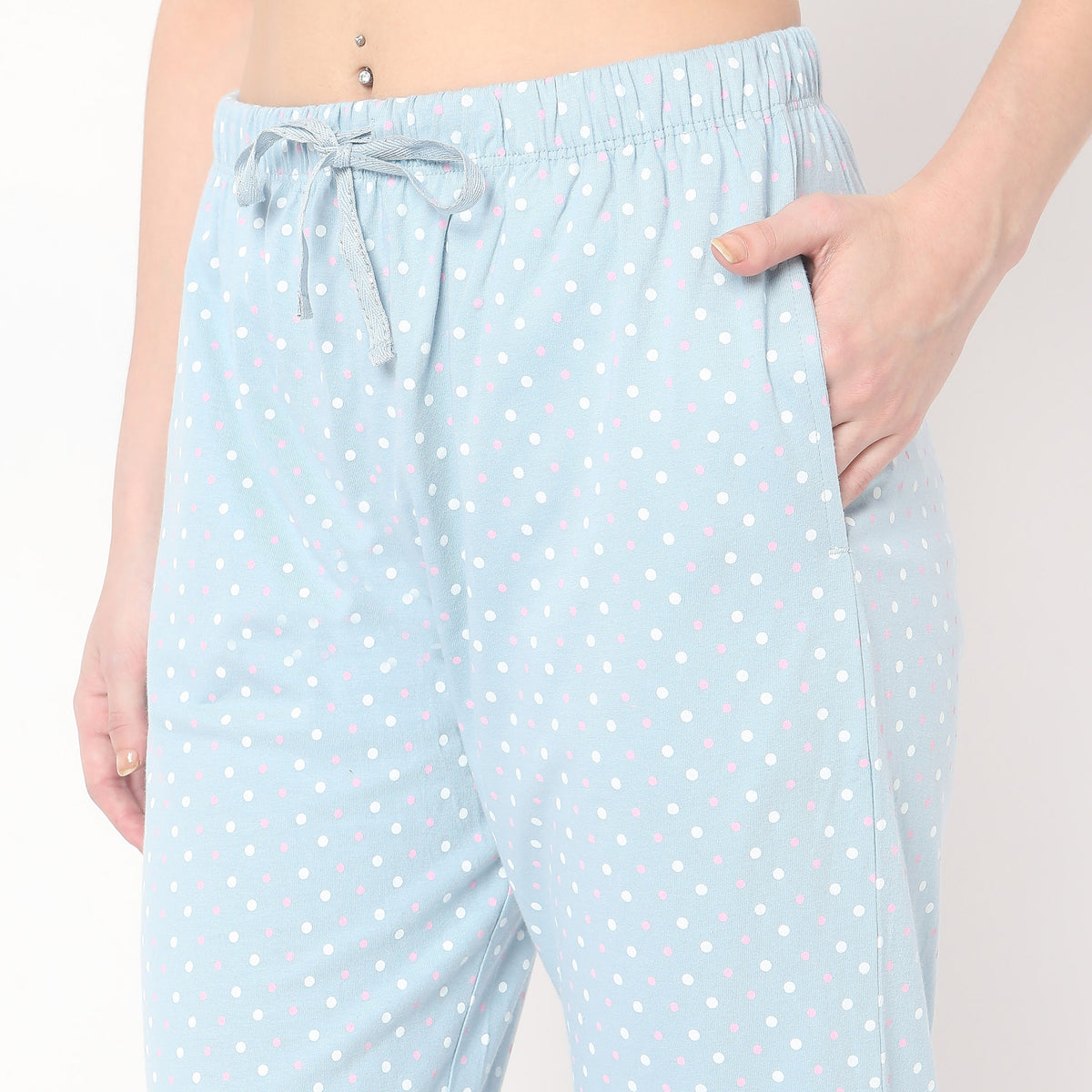 Regular Fit Polka Dot Mid Rise Pyjamas