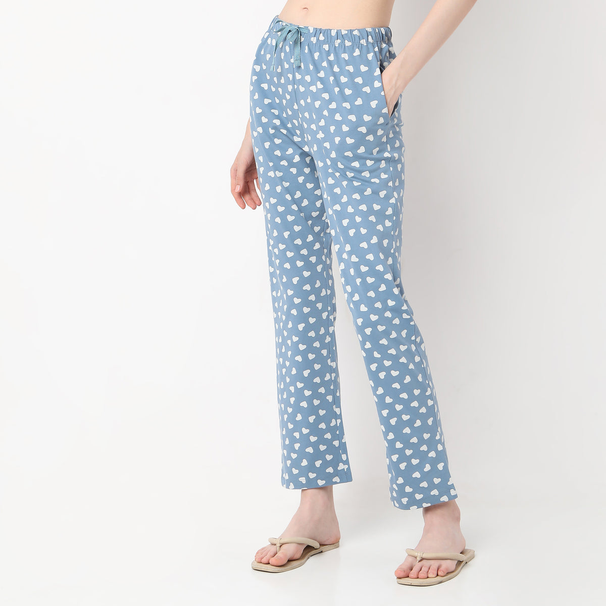 Heart Print Full Length Lounge Pyjamas