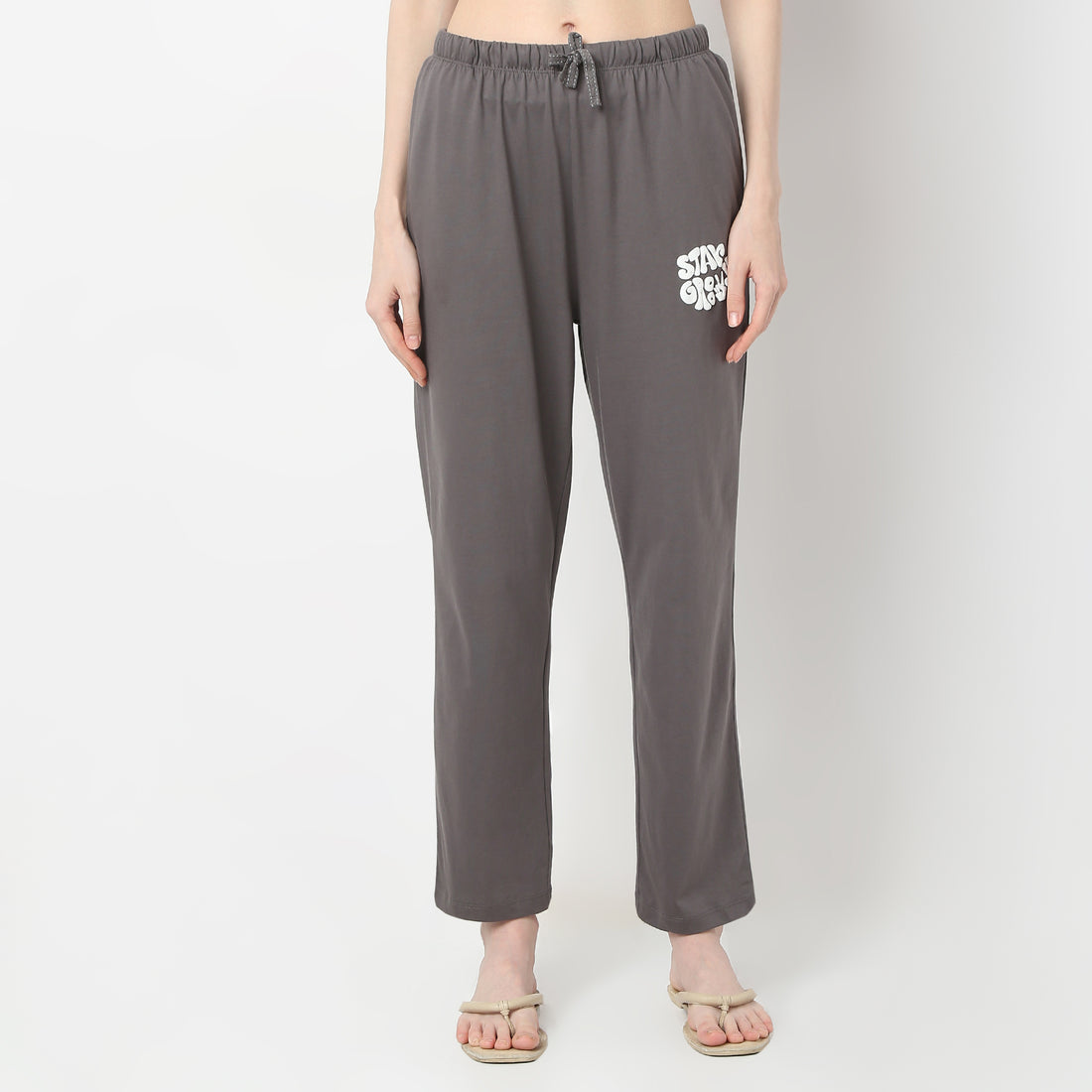 Regular Fit Solid Mid Rise Pyjamas