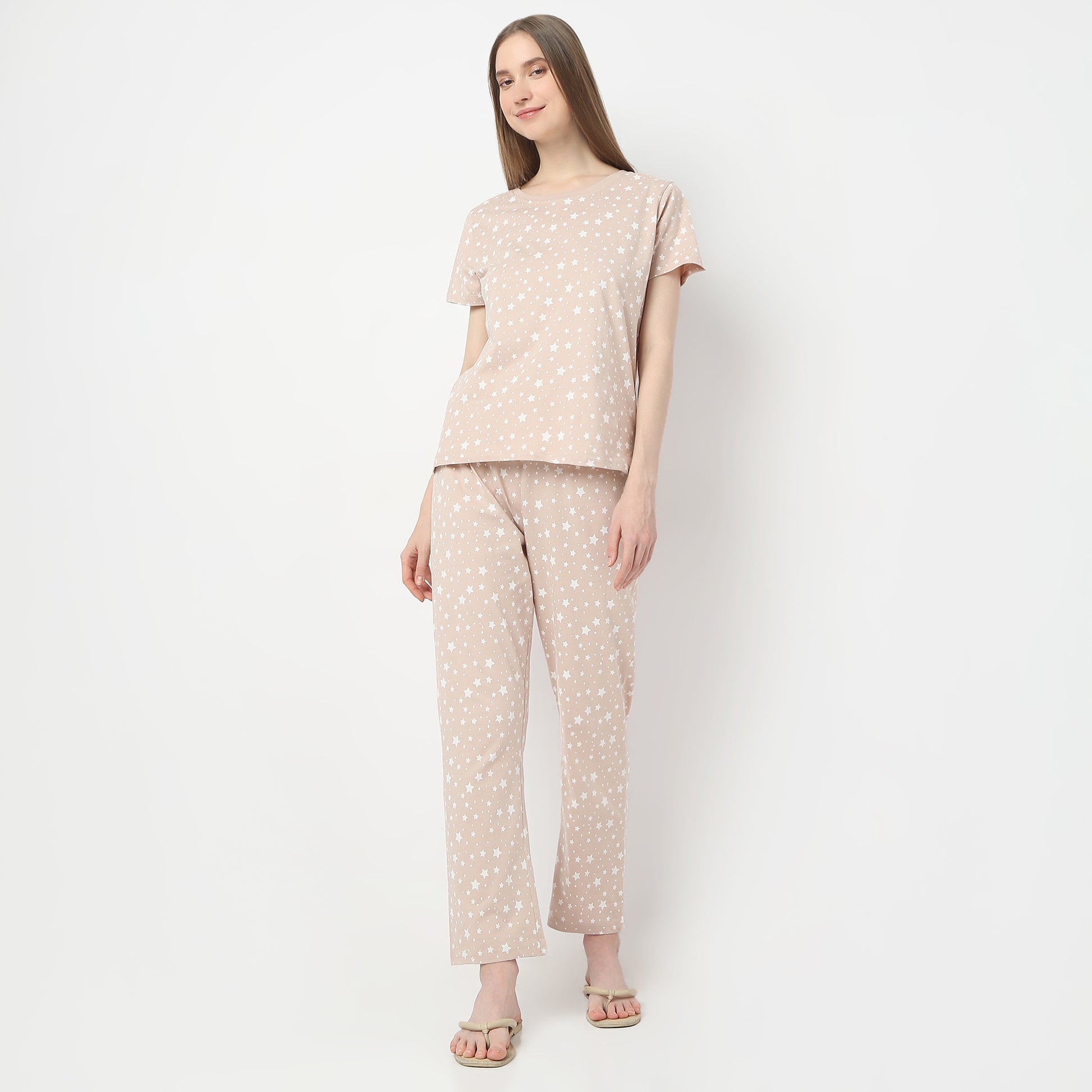 Regular Fit All Over Print Mid Rise Pyjamas