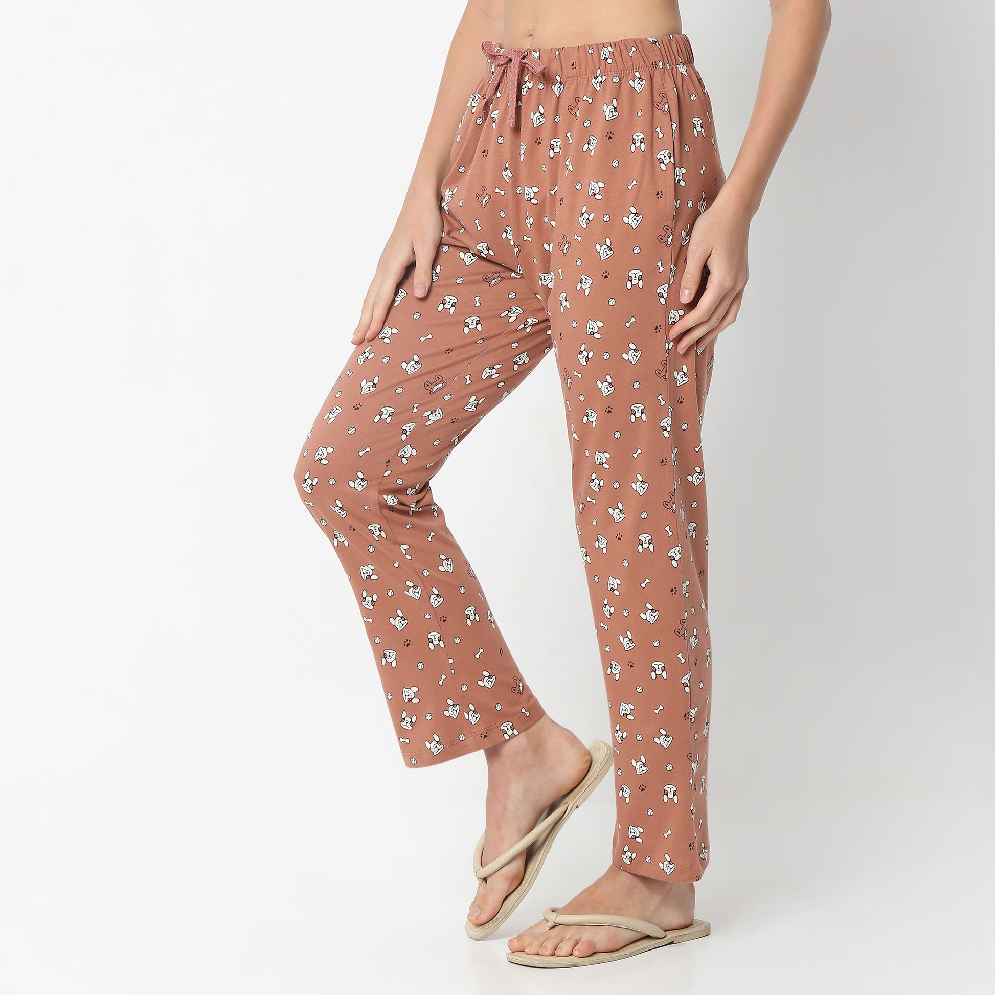 Regular Fit All Over Print Full Length Mid Rise Pyjamas