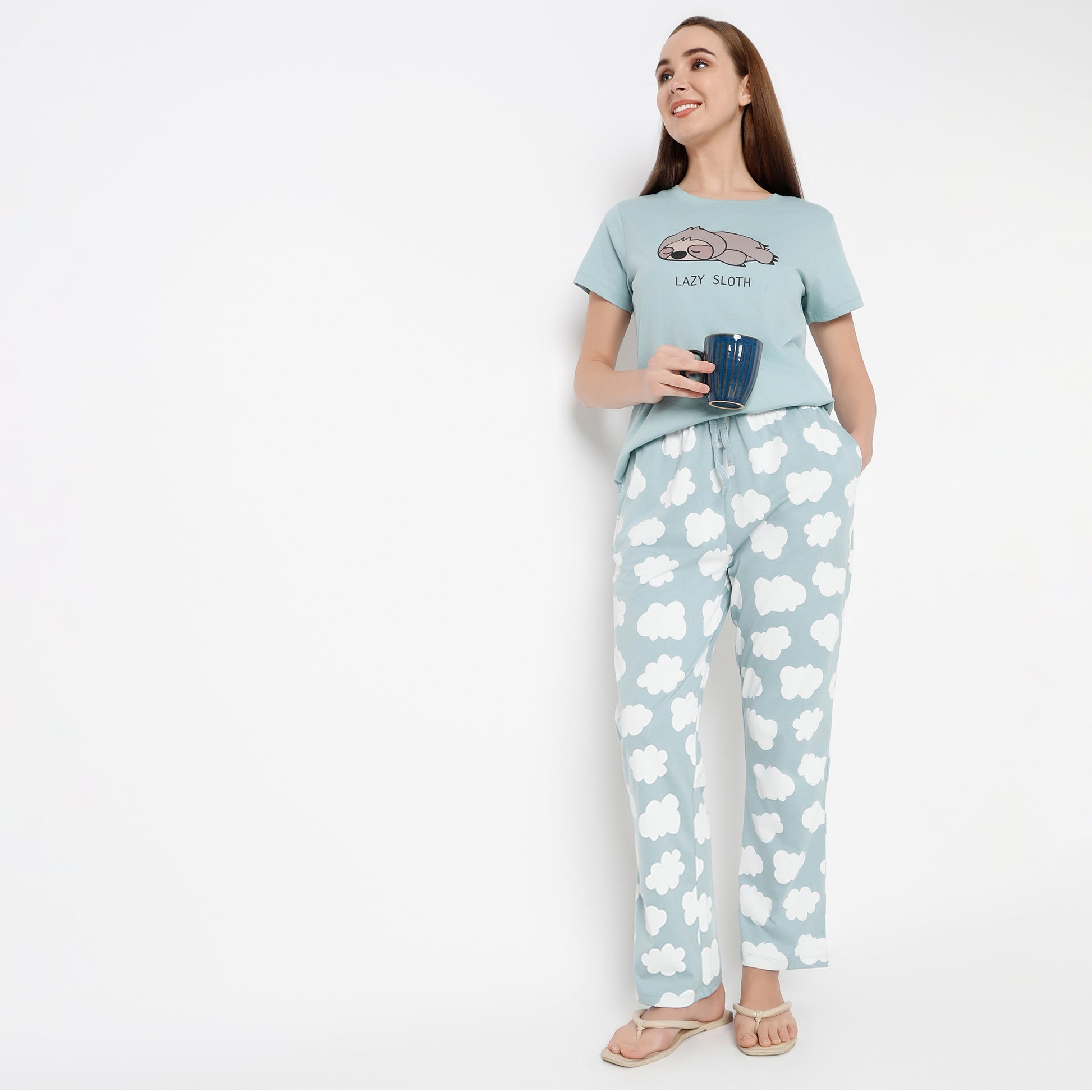 Regular Fit Printed Ankle Length Mid Rise Pyjamas