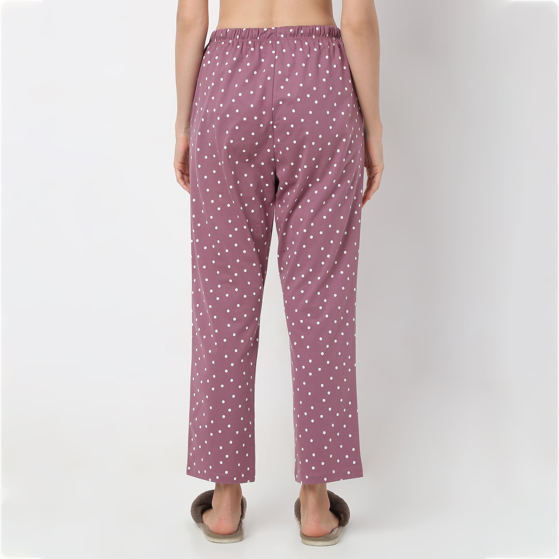 Regular Fit Polka Dot Ankle Length Mid Rise Pyjamas