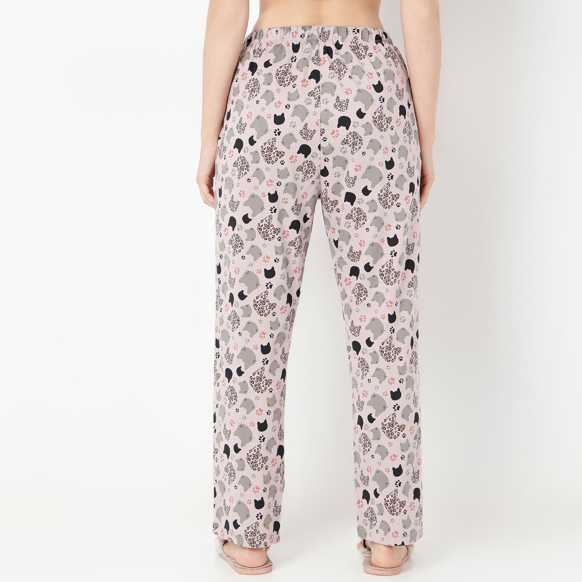 Regular Fit Animal Print Ankle Length Mid Rise Pyjamas