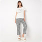 Regular Fit Checkered Ankle Length Mid Rise Pyjamas