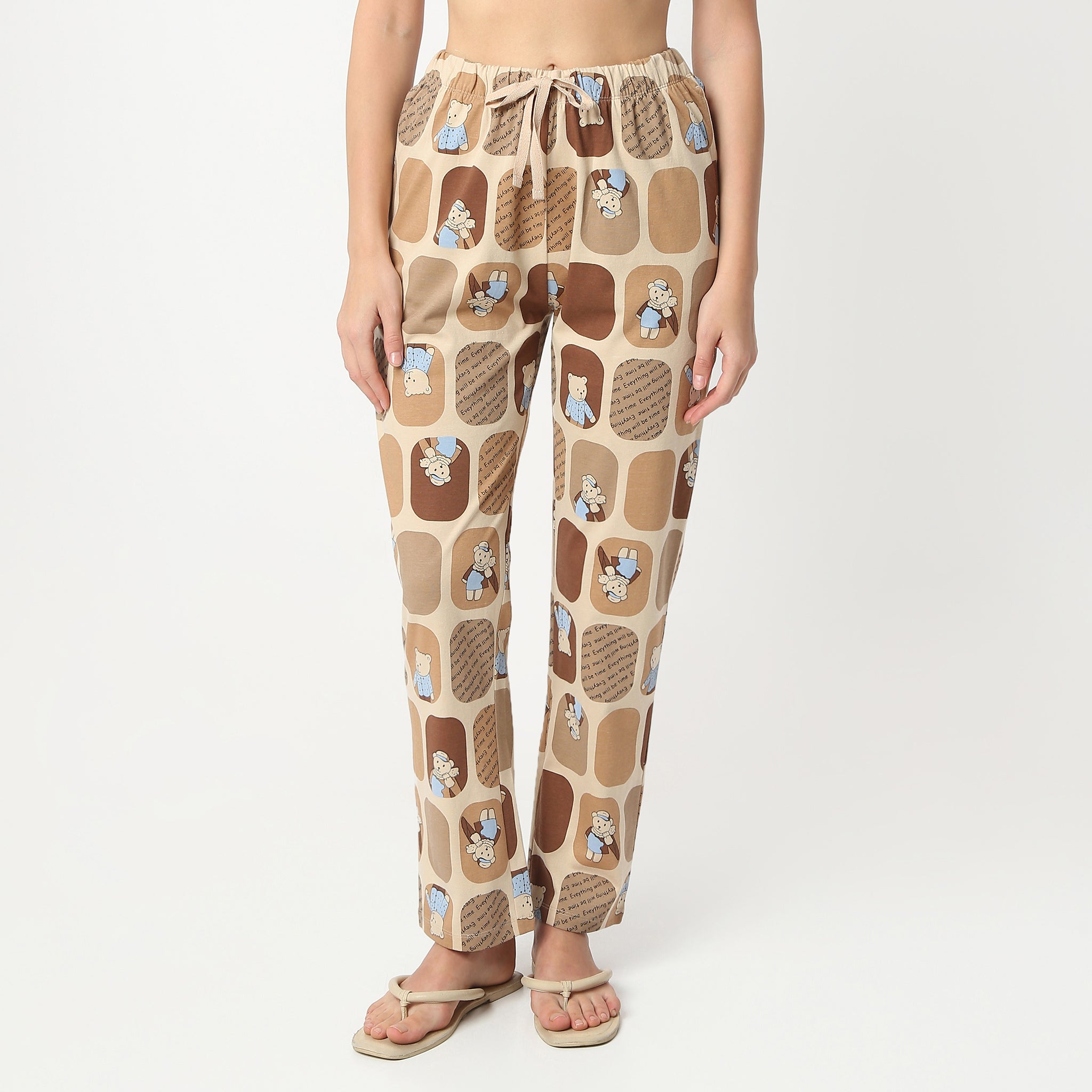 Regular Fit Printed Full Length Mid Rise Pyjamas