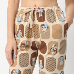 Regular Fit Printed Full Length Mid Rise Pyjamas
