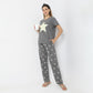 Stars & Moon Printed Mid Rise Core Pyjamas