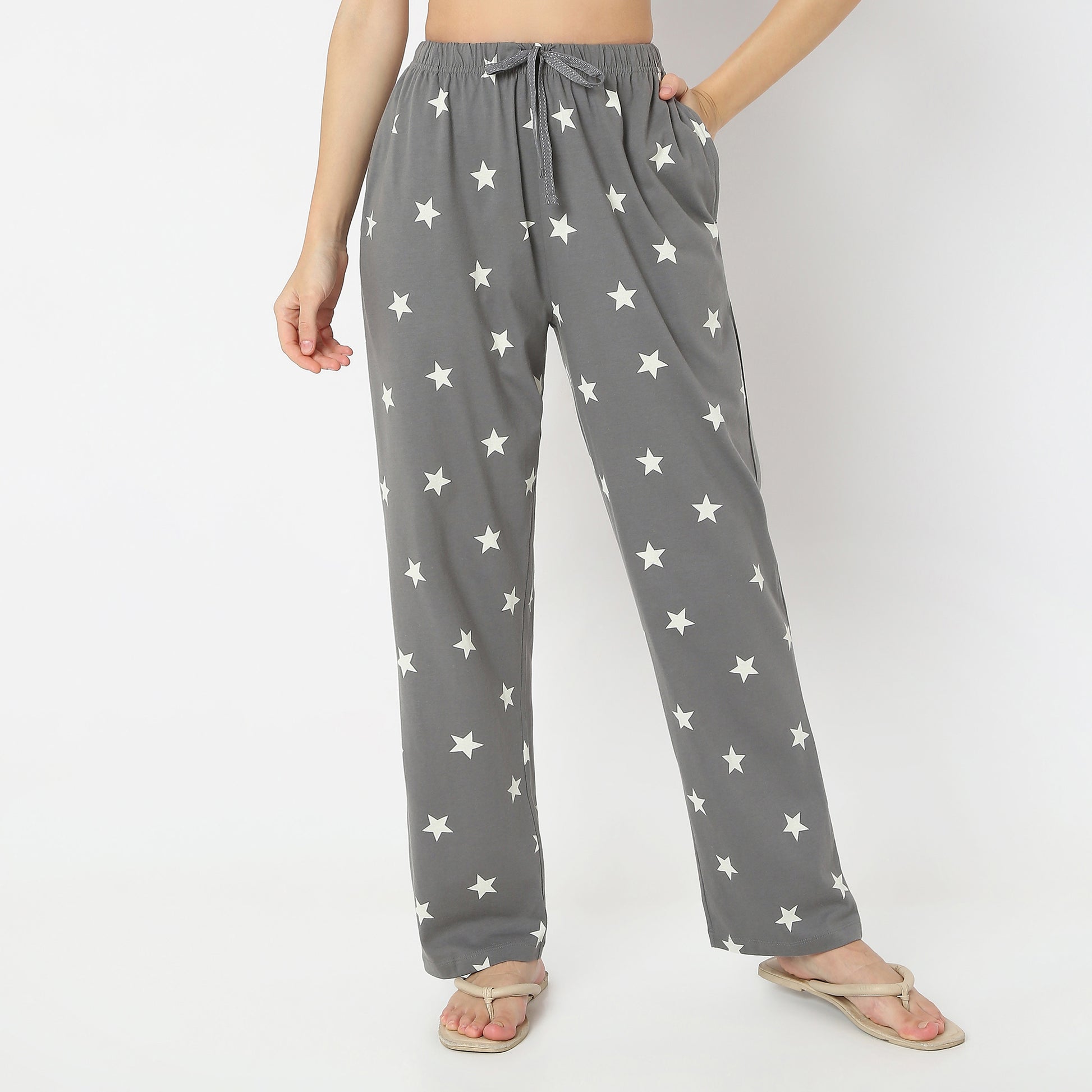 Stars & Moon Printed Mid Rise Core Pyjamas