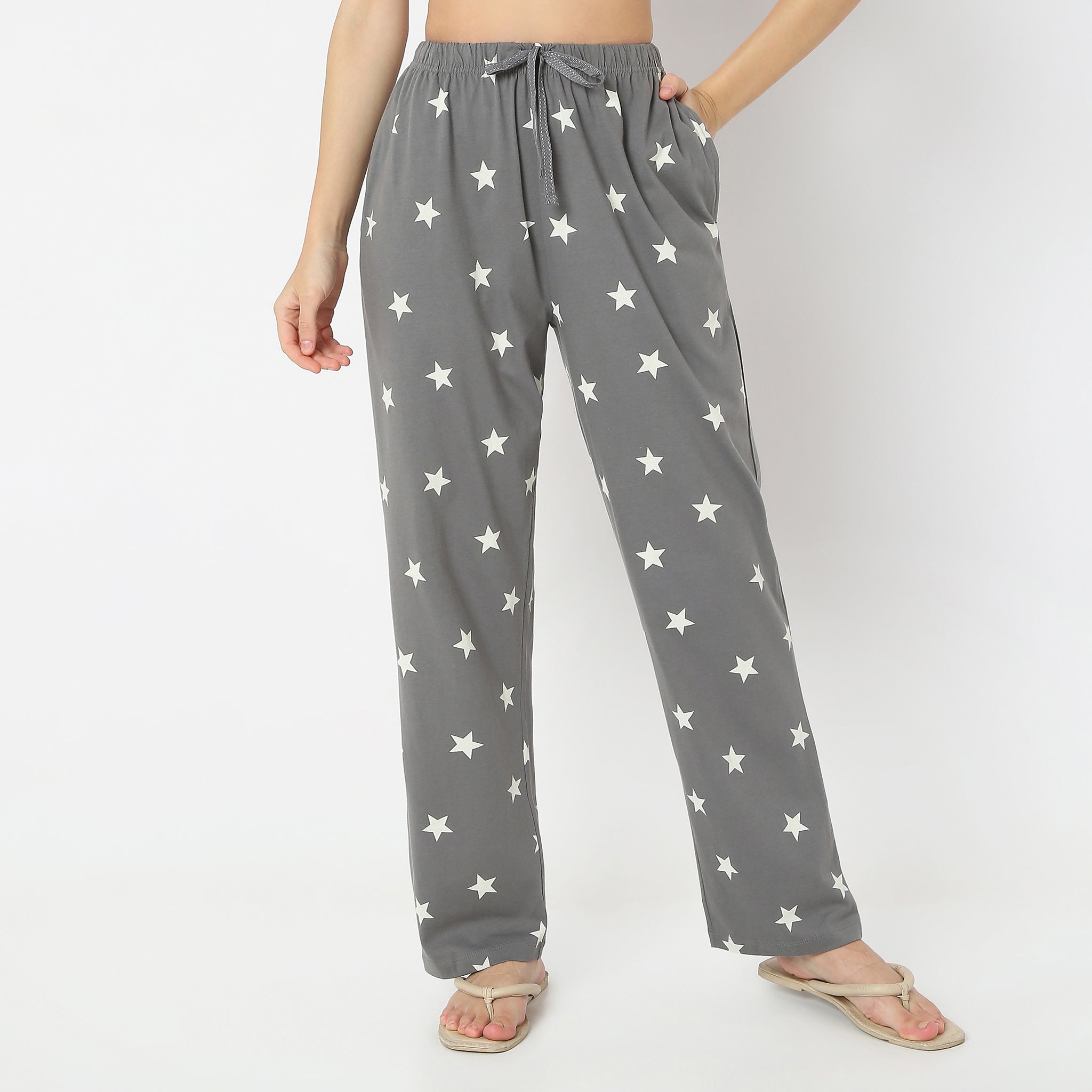 Stars & Moon Printed Mid Rise Core Pyjamas