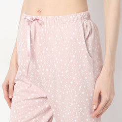 Regular Fit Printed Mid Rise Pyjamas