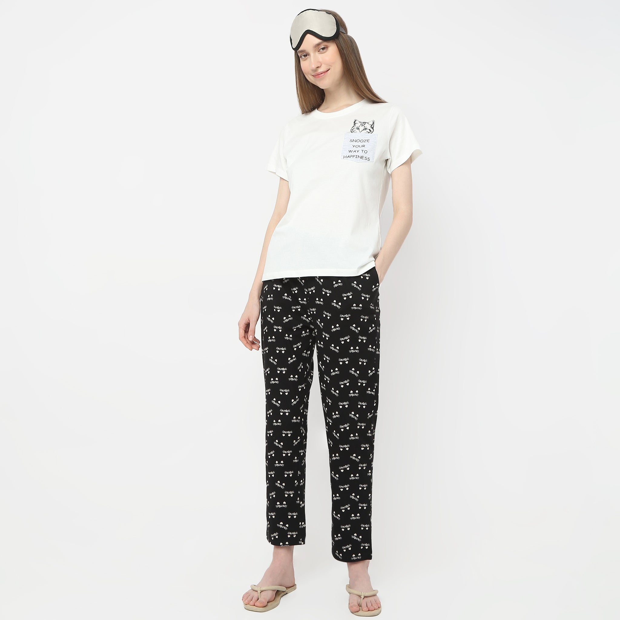 Regular Fit Printed Mid Rise Pyjamas