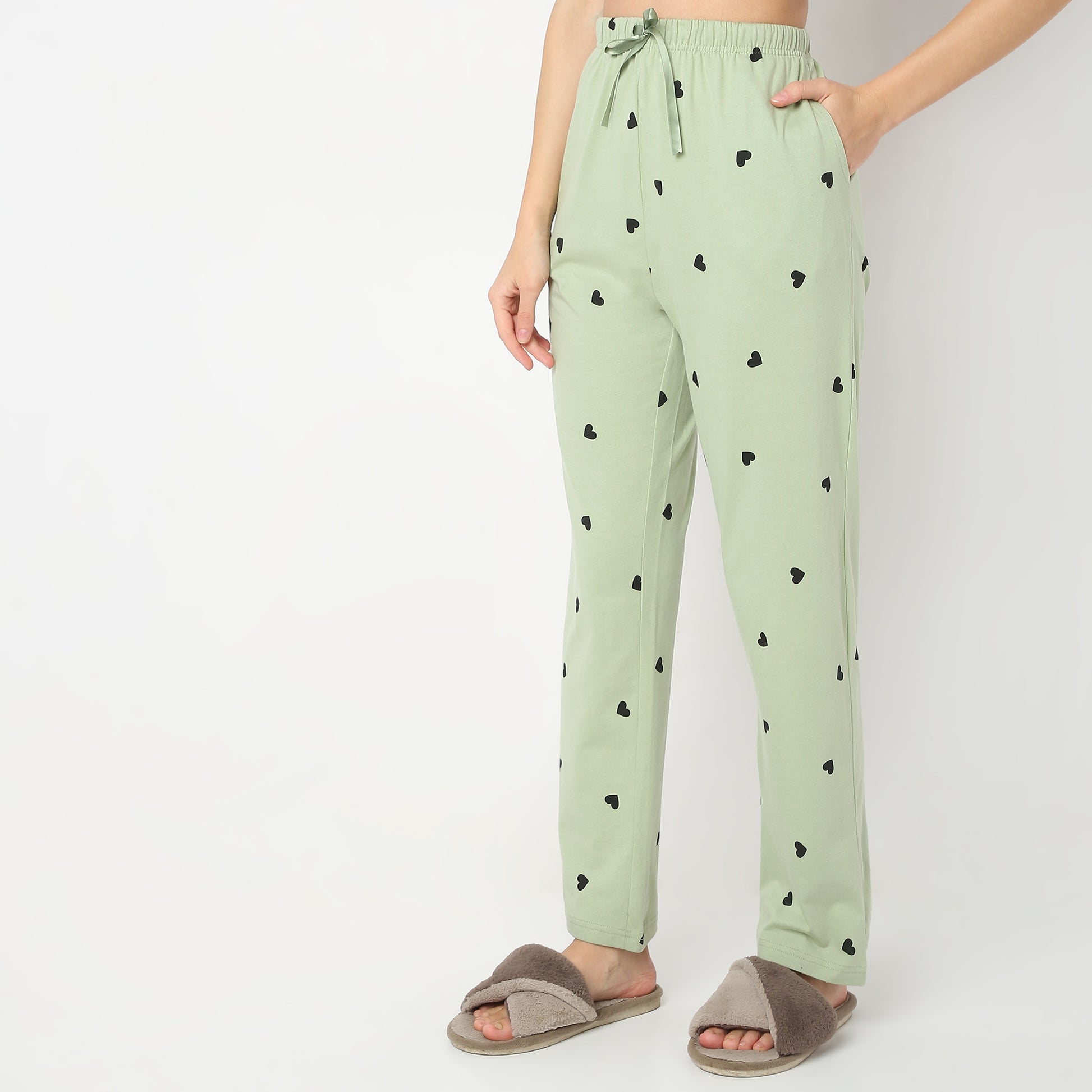 Regular Fit Printed Mid Rise Pyjamas