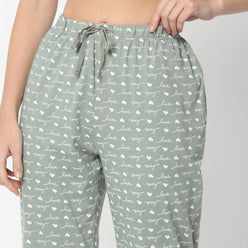 Regular Fit Printed Full Length Mid Rise Pyjamas