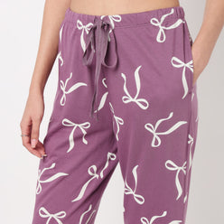 Bow Print Cotton Lounge Pyjamas